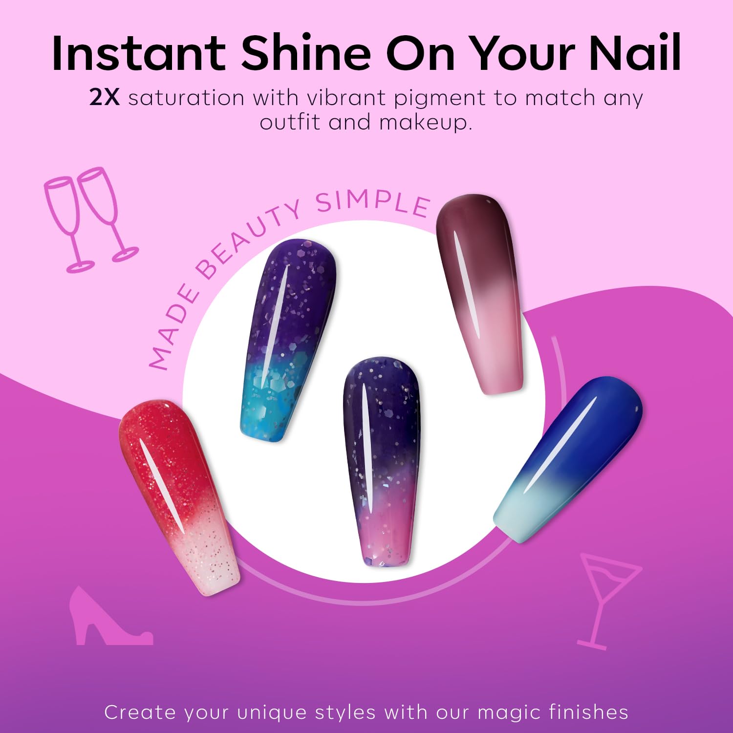 Modelones Color Changing Gel Nail Polish Set – 6 Mood Colors, Temperature Change, 7ml, Soak Off