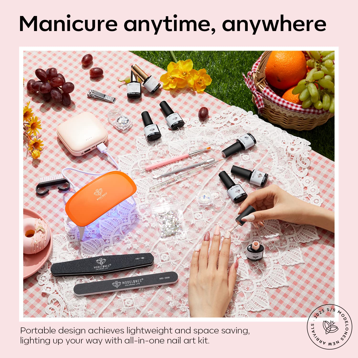 Modelones 20PCS Gel Nail Polish Kit with UV/LED Lamp – 6 Colors Starter DIY Manicure Set