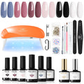 Modelones 20PCS Gel Nail Polish Kit with UV/LED Lamp – 6 Colors Starter DIY Manicure Set