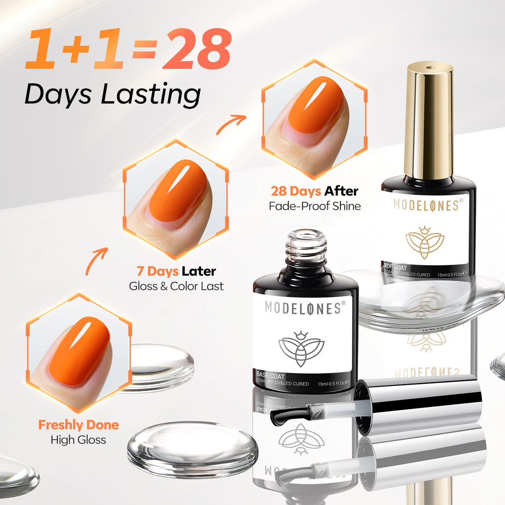 modelones Gel Top Coat & Blooming Set – 15ml, 3-Piece Nail Art Kit