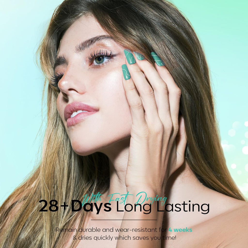 Modelones Ethereal Green Gel Nail Polish Set – 6 Colors for Salon-Quality DIY Nails