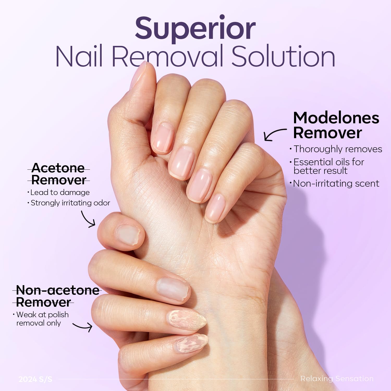 Modelones Nail Polish Remover – Acetone Glitter Gel Rose, 8 oz