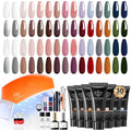 Modelones Hand to Toe Poly Nail Gel Kit — 30 Earthy Tones, Complete Extension Set