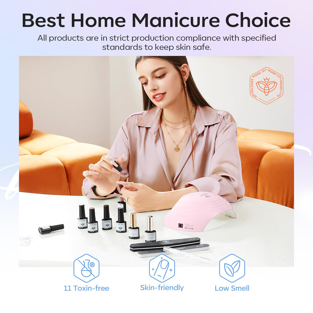 Modelones Cat Eye Gel Nail Polish Set – 6 Colors, Magnetic 9D Glitter, Soak-Off, LED Nail Art