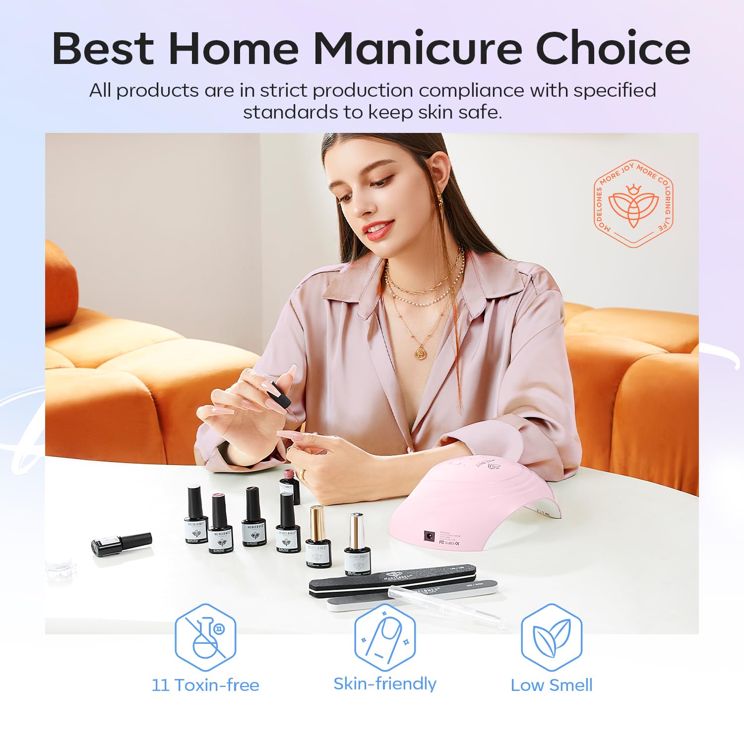 Modelones Cat Eye Gel Nail Polish Set – 6 Colors, Magnetic 9D Glitter, Soak-Off, LED Nail Art