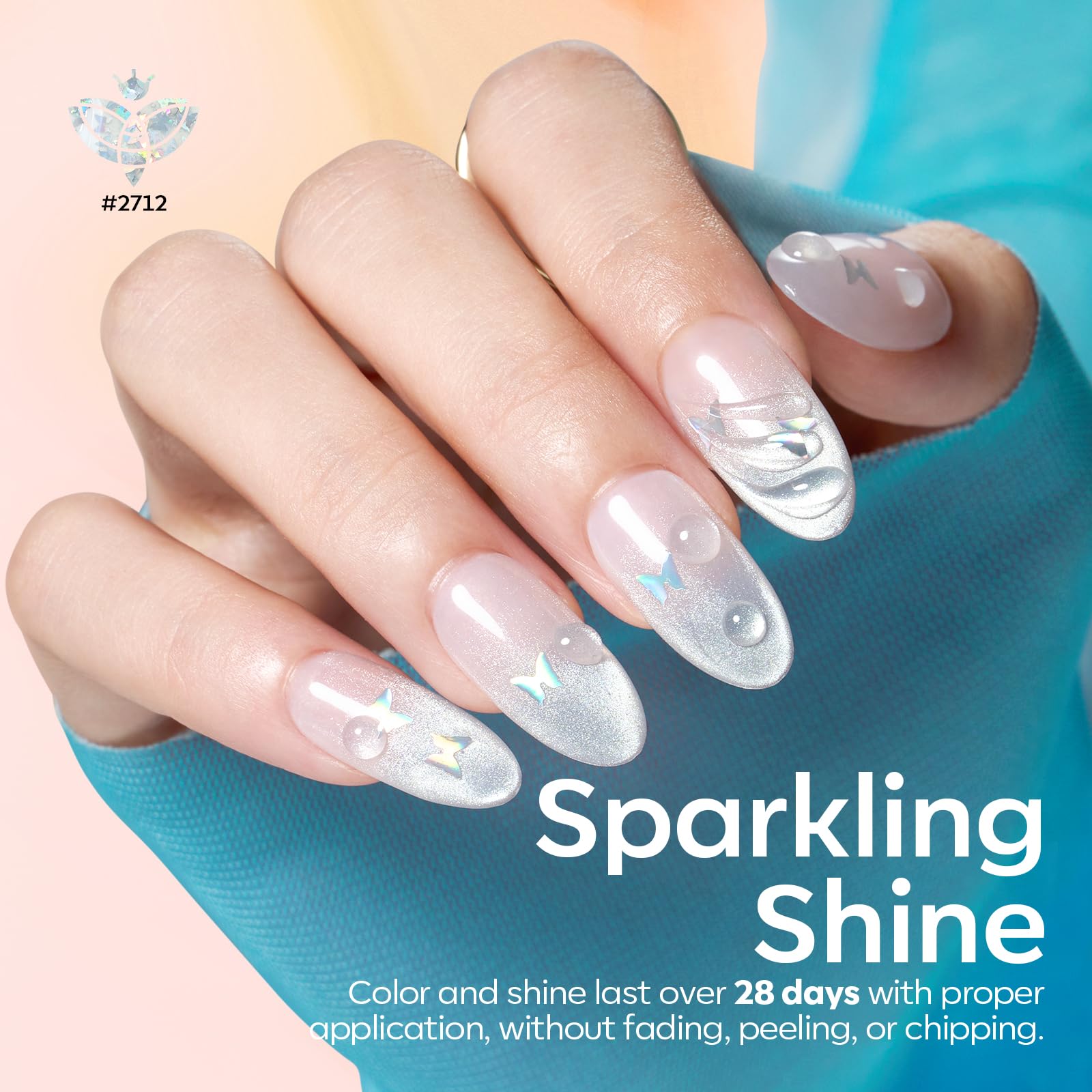 Modelones Gel Nail Polish Set (6 Colors) with Dried Flower Ornaments | Soak-Off LED Gel
