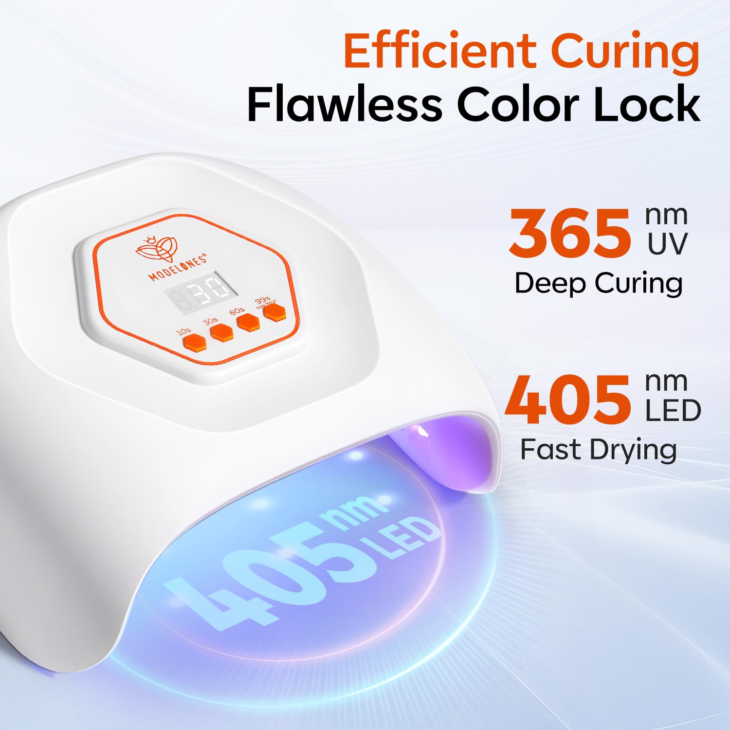 Modelones UV LED Nail Lamp – Fast Gel Nail Curing, 4 Timer Auto Sensor