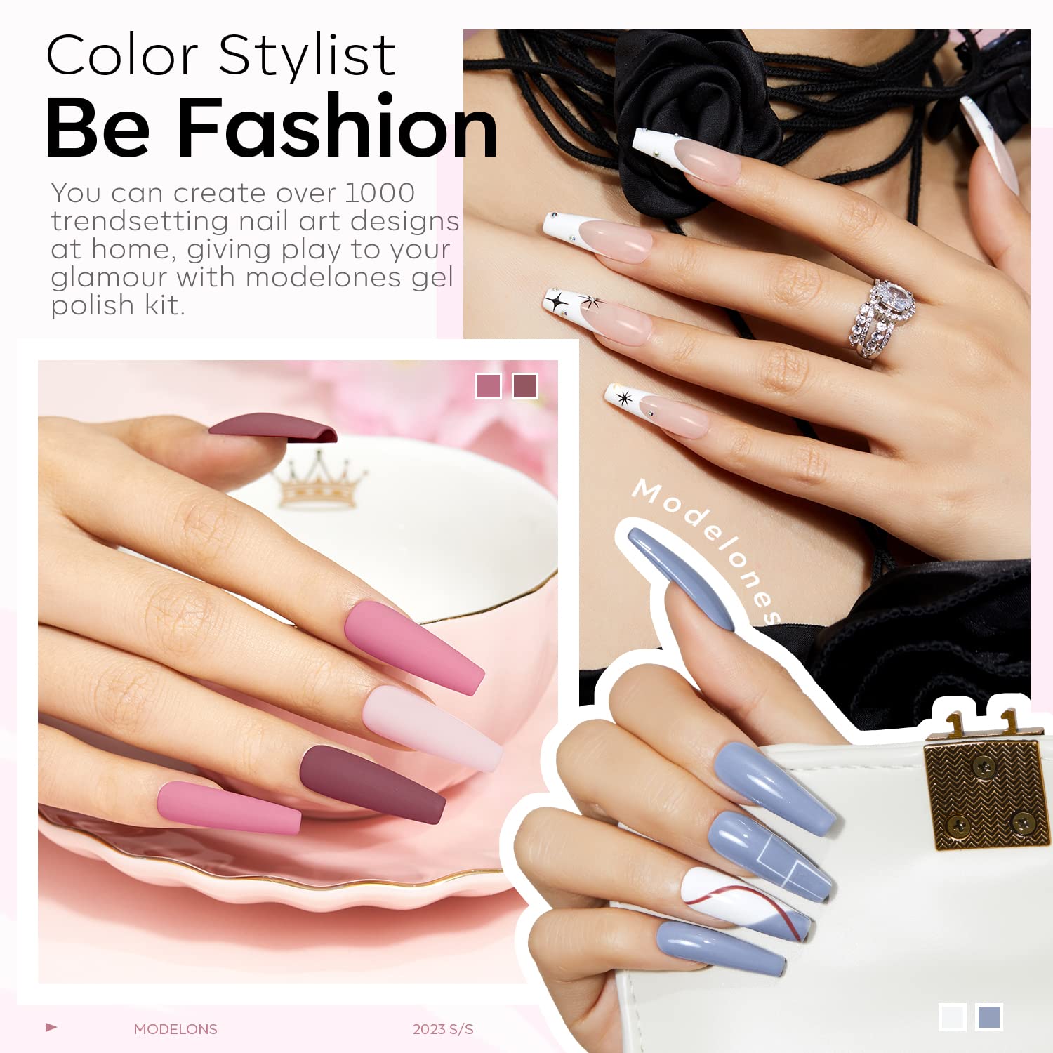 Modelones 20PCS Gel Nail Polish Kit with UV/LED Lamp – 6 Colors Starter DIY Manicure Set