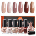 Modelones Nail Polish 6-Color Brown Quick-Dry Mini Starter Kit | DIY Manicure