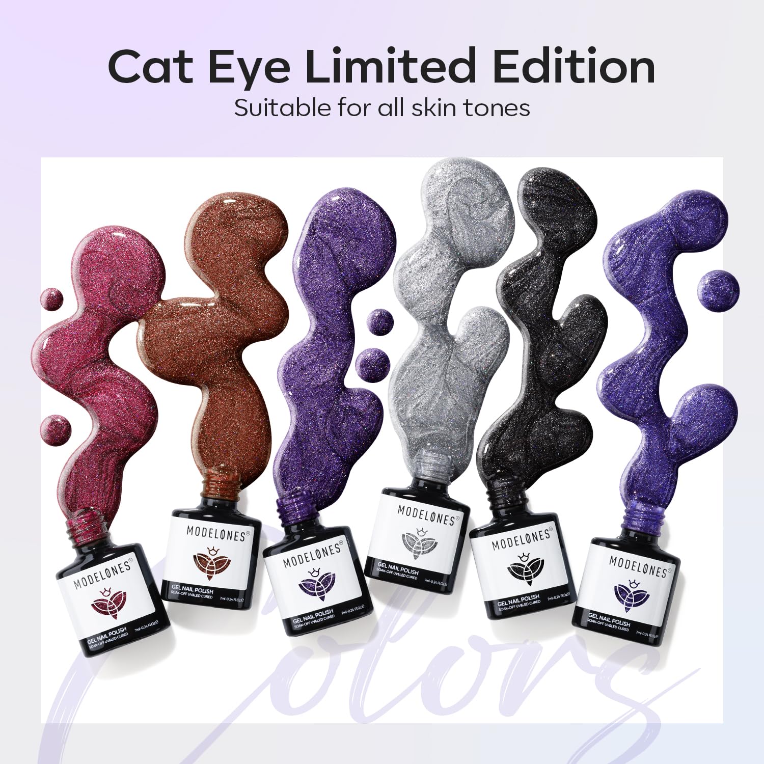 Modelones Cat Eye Gel Nail Polish Set — 6 Winter Colors + Magnetic Stick