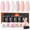Modelones Nail Polish Set — 6 Neutral Nude Pink Shades, Quick Dry & Long-Lasting