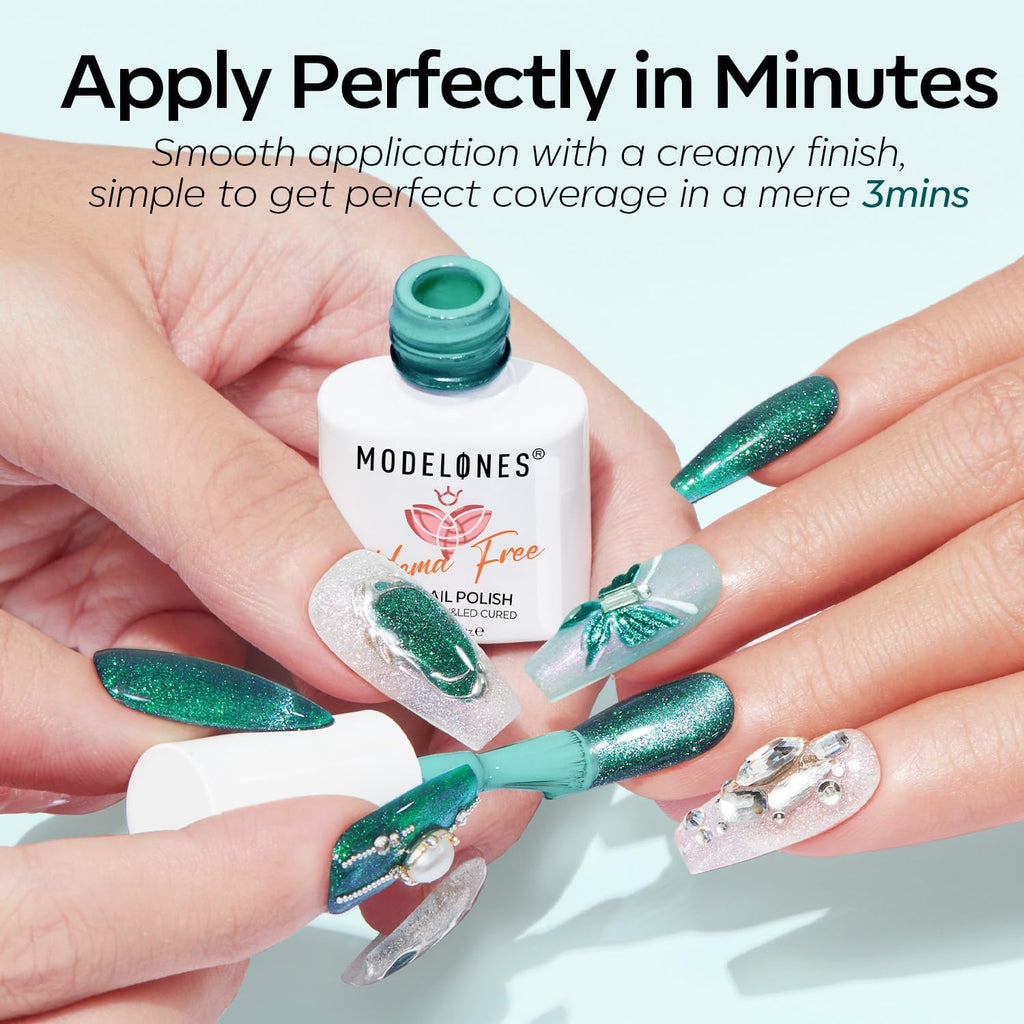 Modelones Gel Nail Polish Kit – 6 HEMA-Free Cat Eye Colors + Magnet