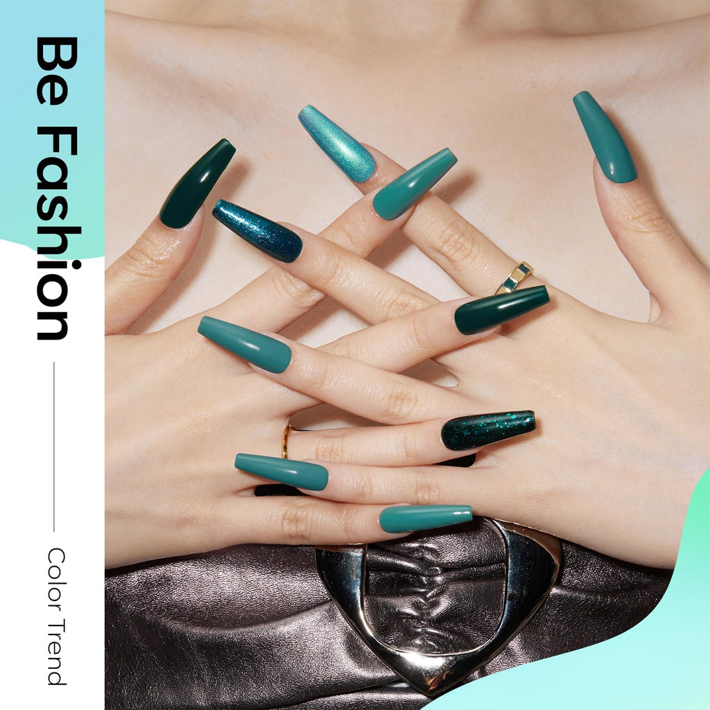 Modelones Ethereal Green Gel Nail Polish Set – 6 Colors for Salon-Quality DIY Nails