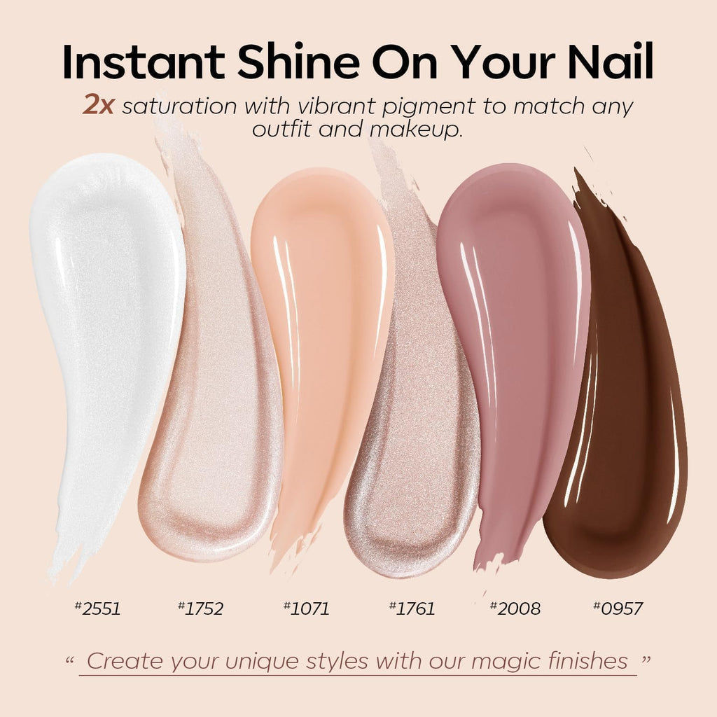 Modelones Hema Free Gel Nail Polish Set — 6 Nude Shades for All Skin Tones