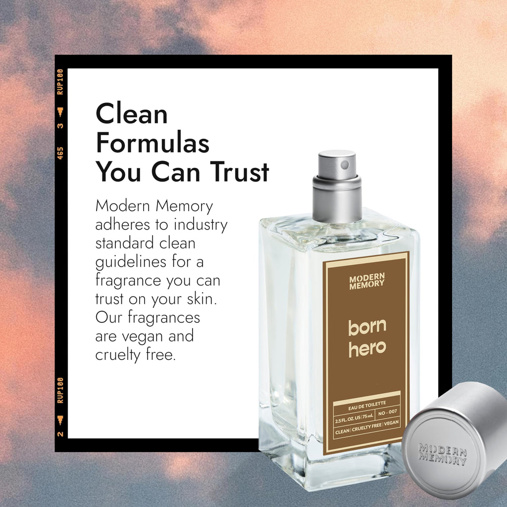 Modern Memory Born Hero EDT for Men – 2.5 fl oz | Bergamot, Black Pepper & Cedarwood