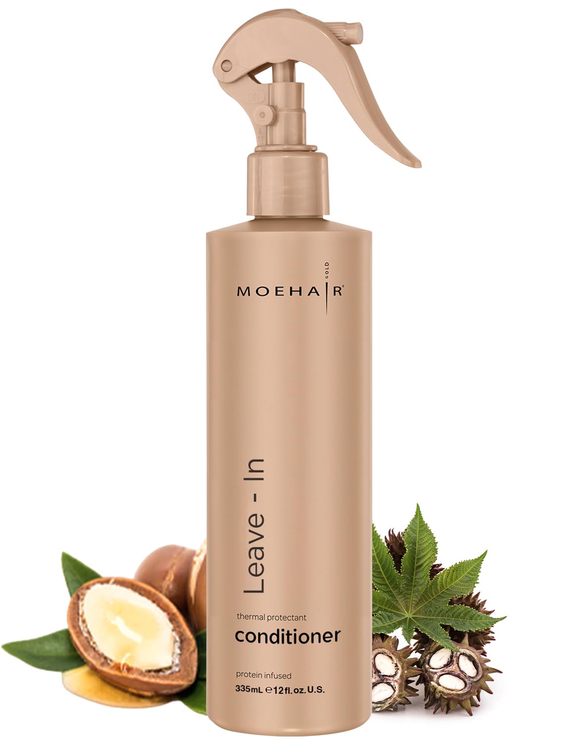 MOEHAIR Leave-in Conditioner (12 Fl Oz) – Argan Oil & Proteins | Detangler for Curly Hair