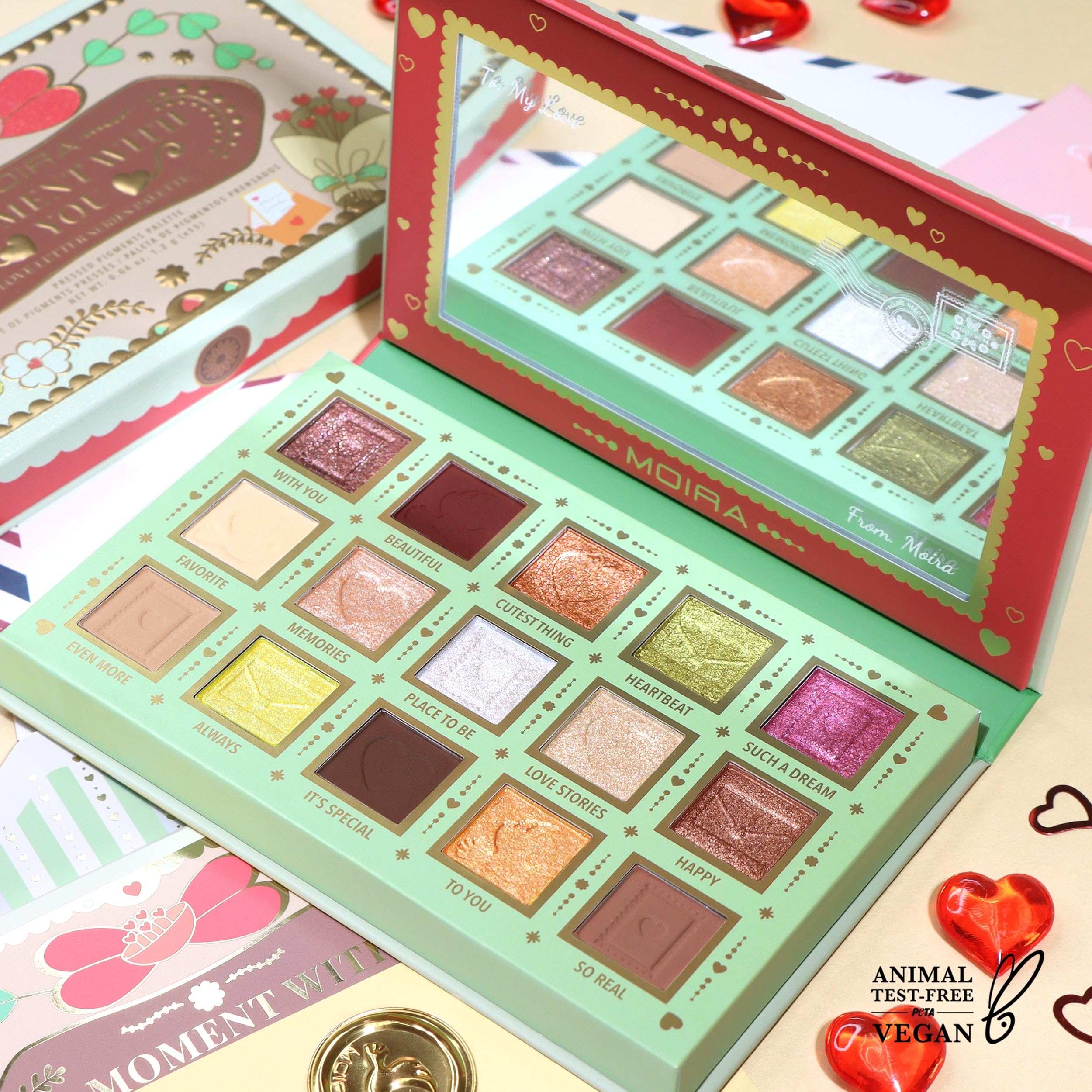 Moira A Moment With You Palette – 15-Shade Eye Shadow Palette with Shimmers, Dual Chromes & Matte Finishes | Cruelty-Free & Vegan