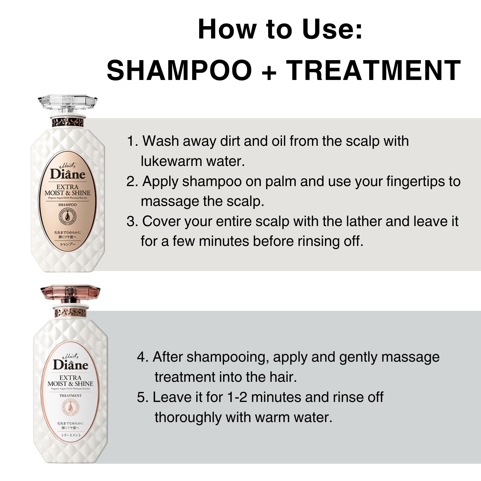 Moist Diane Argan Oil Shampoo & Conditioner Set – Silicone & Sulfate Free, 30.4 Fl Oz, For All Hair Types