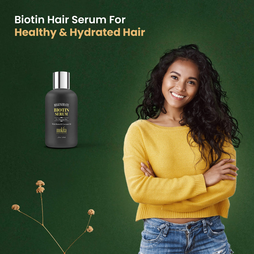 Mokita Naturals Hair Growth Serum – Paraben-Free Biotin Formula for All Hair Types | 4oz