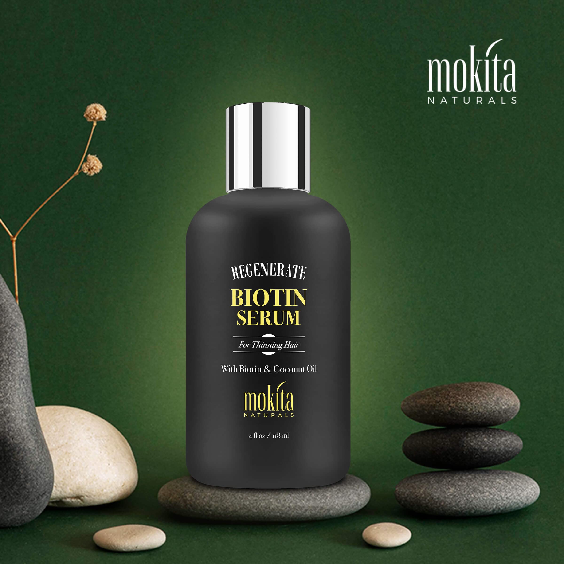 Mokita Naturals Hair Growth Serum – Paraben-Free Biotin Formula for All Hair Types | 4oz