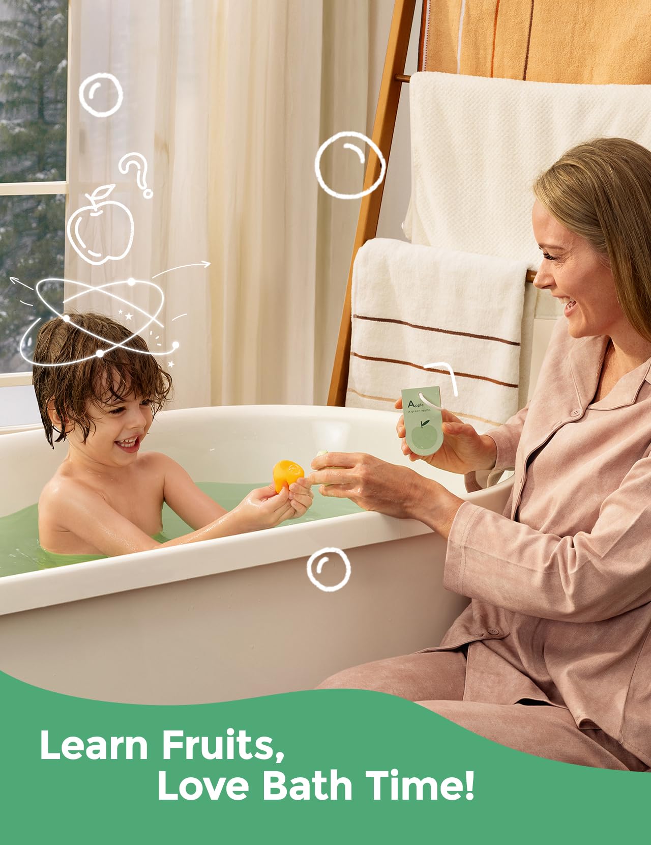 Momcozy 14-Pack Fruit Bath Bombs with Essential Oil – Fun, Safe Bath Time Gift for Kids