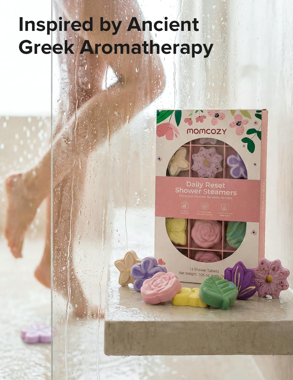 Momcozy 14-Pack Shower Steamers: 7 Floral Scents for Home Spa & Self-Care
