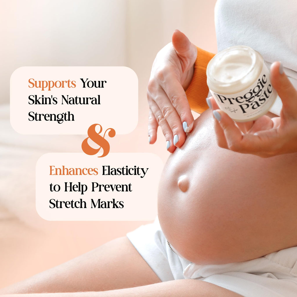 MOMMY LIFE Preggie Paste Belly Butter – Non-Toxic Stretch Mark Cream for Pregnancy & Postpartum | 3.7oz