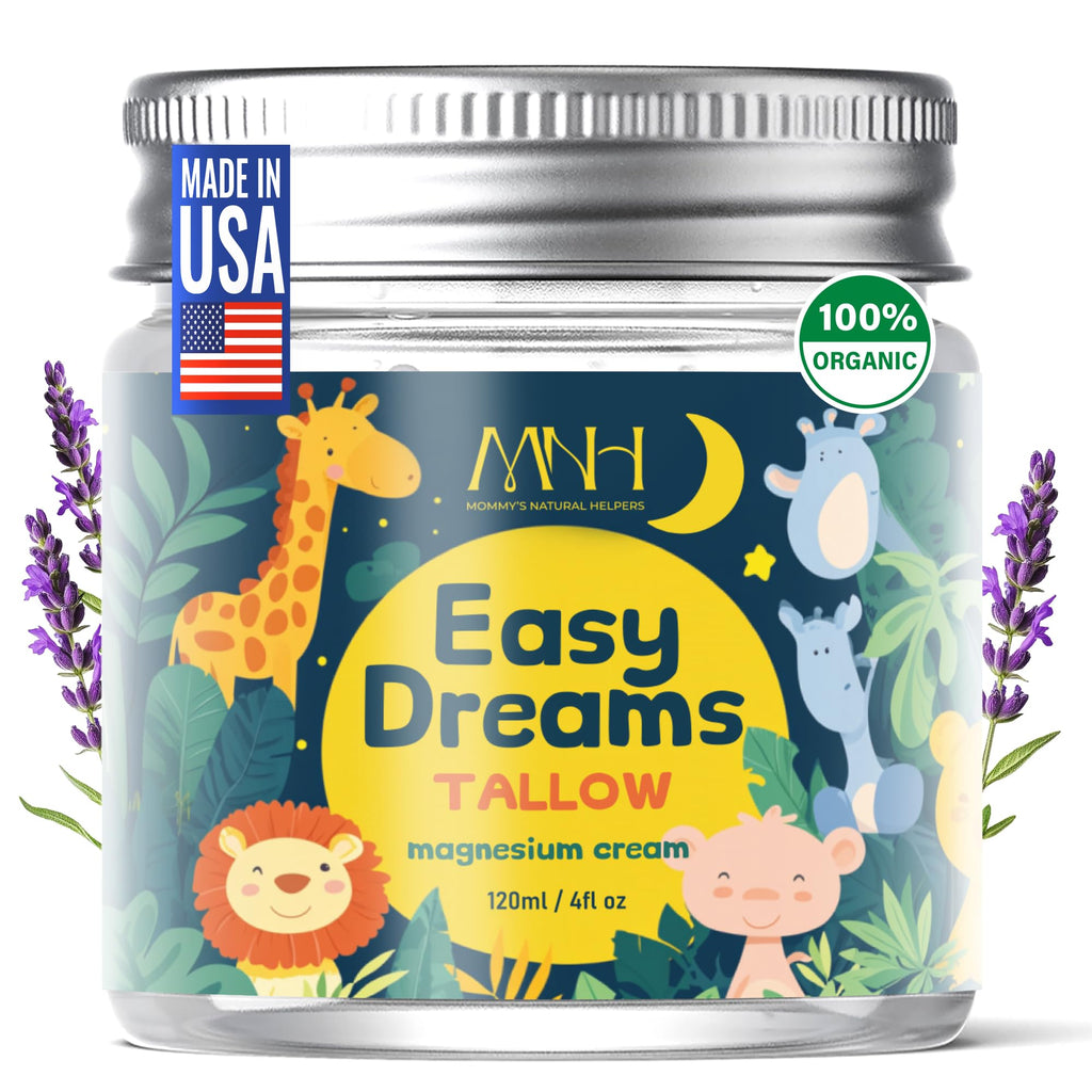 Mommy's Natural Helpers Magnesium Lotion for Kids – Lavender, Tallow-Based Sleep Support, Organic, USA Made