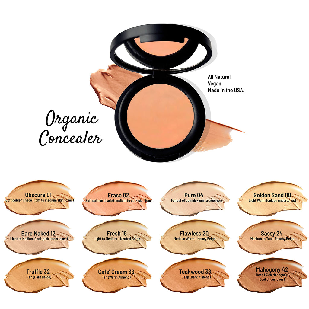 Mom's Secret 100% Natural Concealer – Organic, Vegan, Gluten Free, Cruelty Free | Made in USA | Bare Naked 12