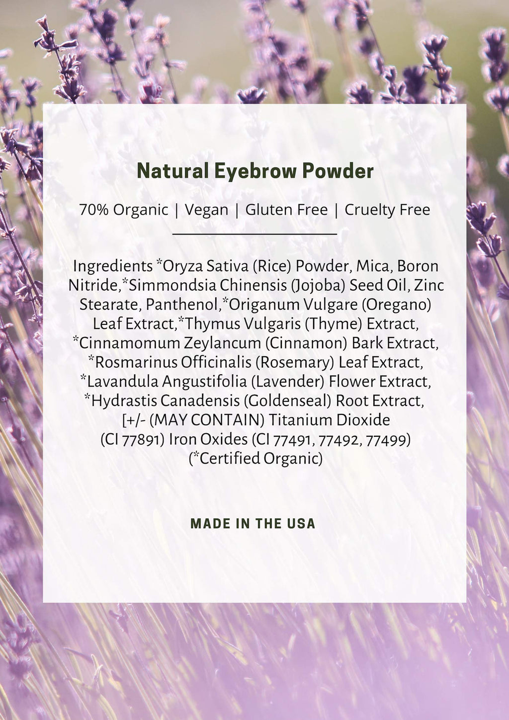 Mom's Secret 100% Natural Eyebrow Powder in Charcoal – Organic, Vegan, Gluten Free, Made in USA (2.5 g)