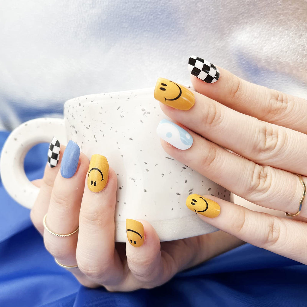 MOMSON Semi Cured Gel Nail Strips – Rainbow Unicorn Design | At-Home Salon-Quality Manicure