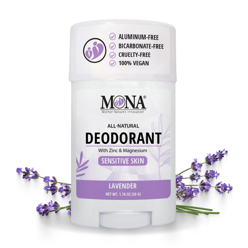 MONA Lavender All-Natural Deodorant for Sensitive Skin – Aluminum & Baking Soda Free | 1.76 oz