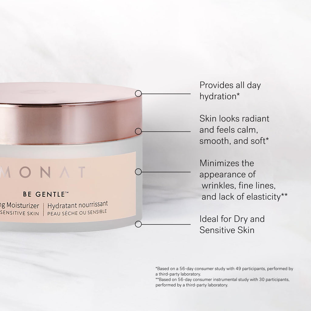 MONAT Be Gentle Nourishing Moisturizer – Hyaluronic Acid & Plant Stem Cells, Hydration & Anti-Aging Cream (1.52 oz / 45 ml)