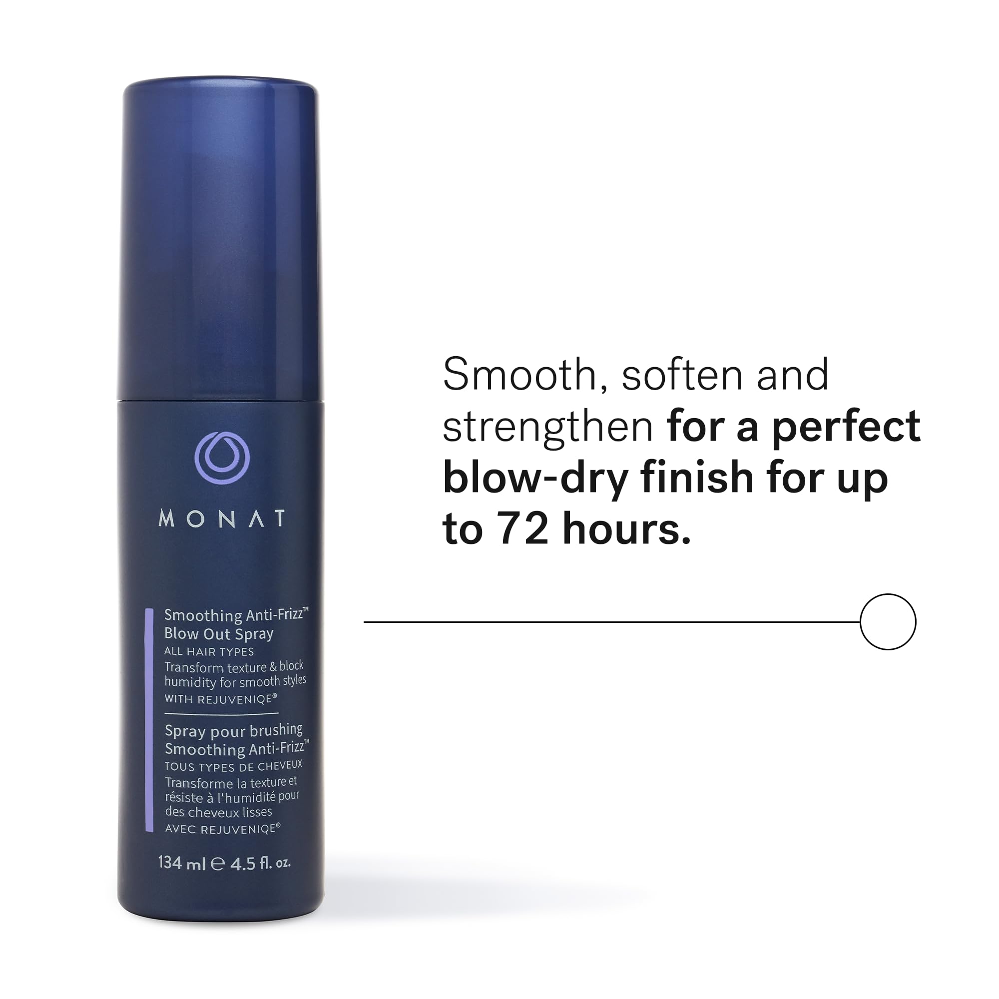 MONAT Smoothing Anti-Frizz Blowout Styling Spray – Quick-Dry Frizz Control, Heat Protection & Glossy Finish