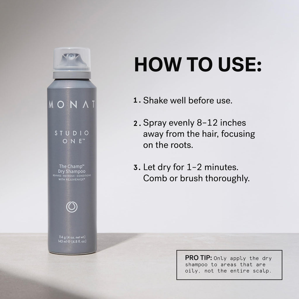 MONAT Studio One The Champ Conditioning Dry Shampoo with Rejuveniqe – Waterless Hair Refresh