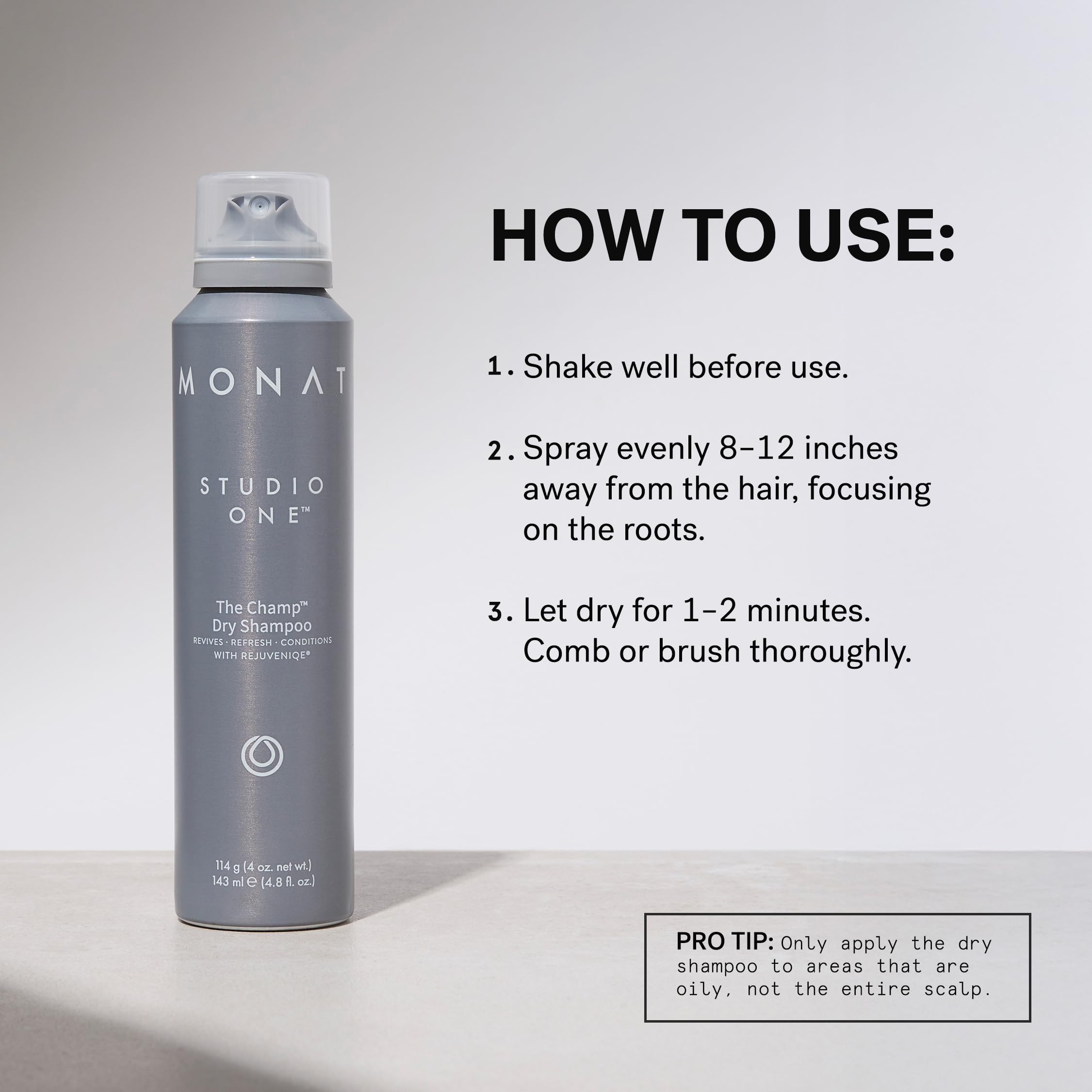 MONAT Studio One The Champ Conditioning Dry Shampoo with Rejuveniqe – Waterless Hair Refresh