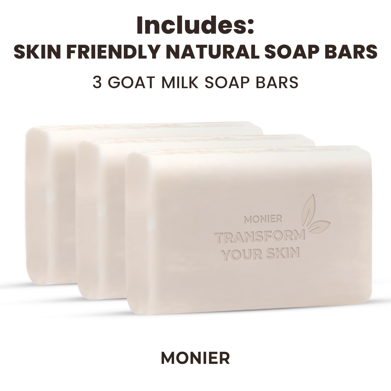 MONIER Goat Milk Soap Bar – Lavender, 3 Pack | Natural for Dry & Sensitive Skin