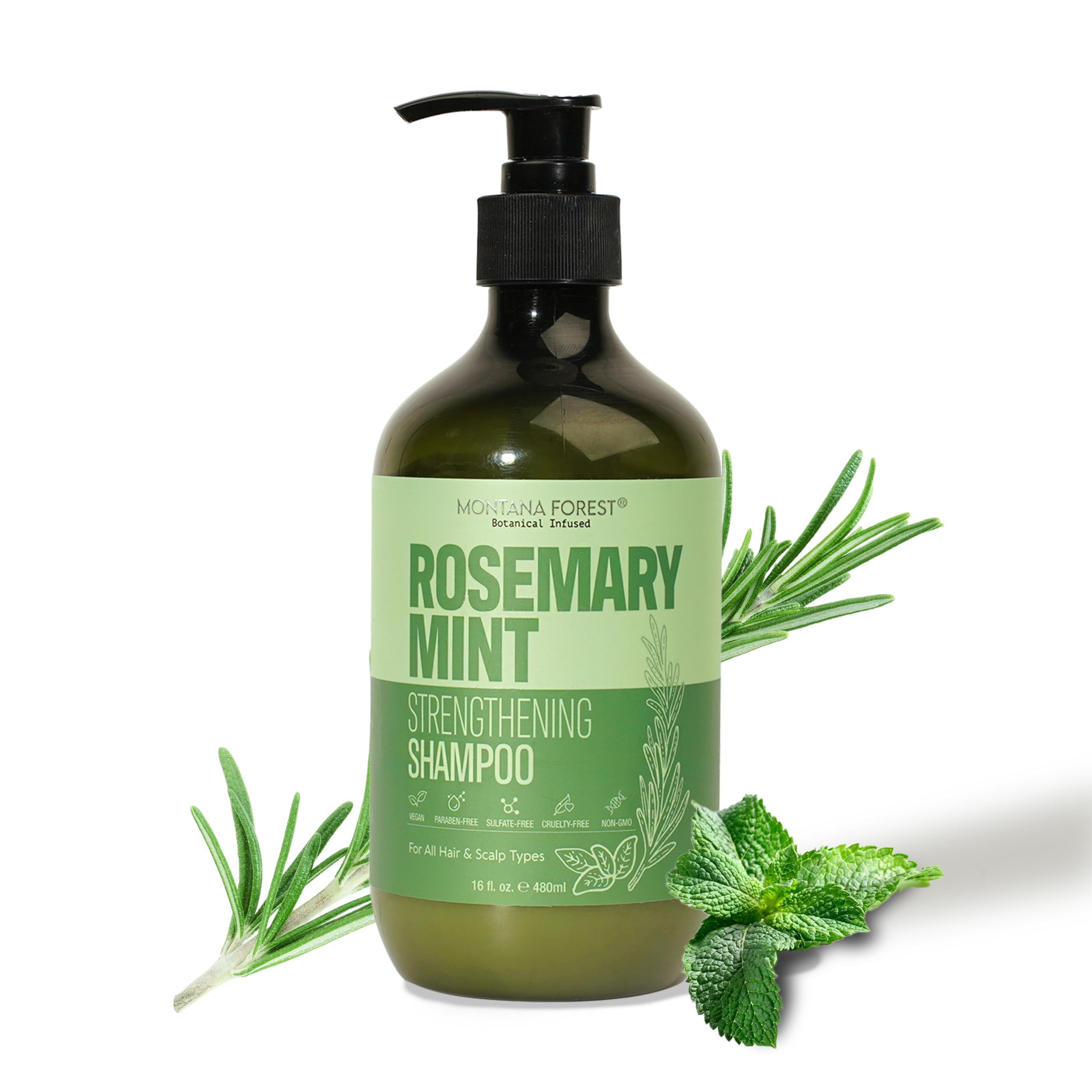 MONTANA FOREST Rosemary Mint Strengthening Shampoo – 16 Fl Oz