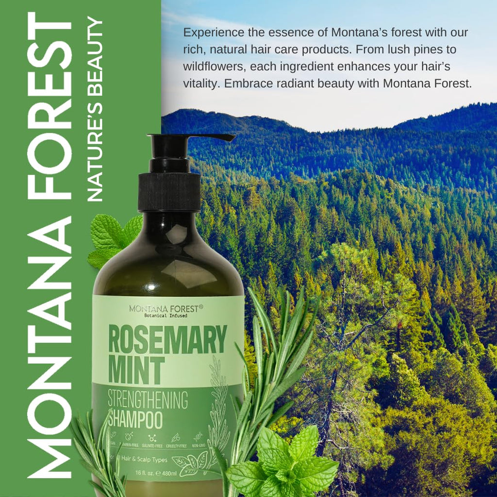 MONTANA FOREST Rosemary Mint Strengthening Shampoo – 16 Fl Oz