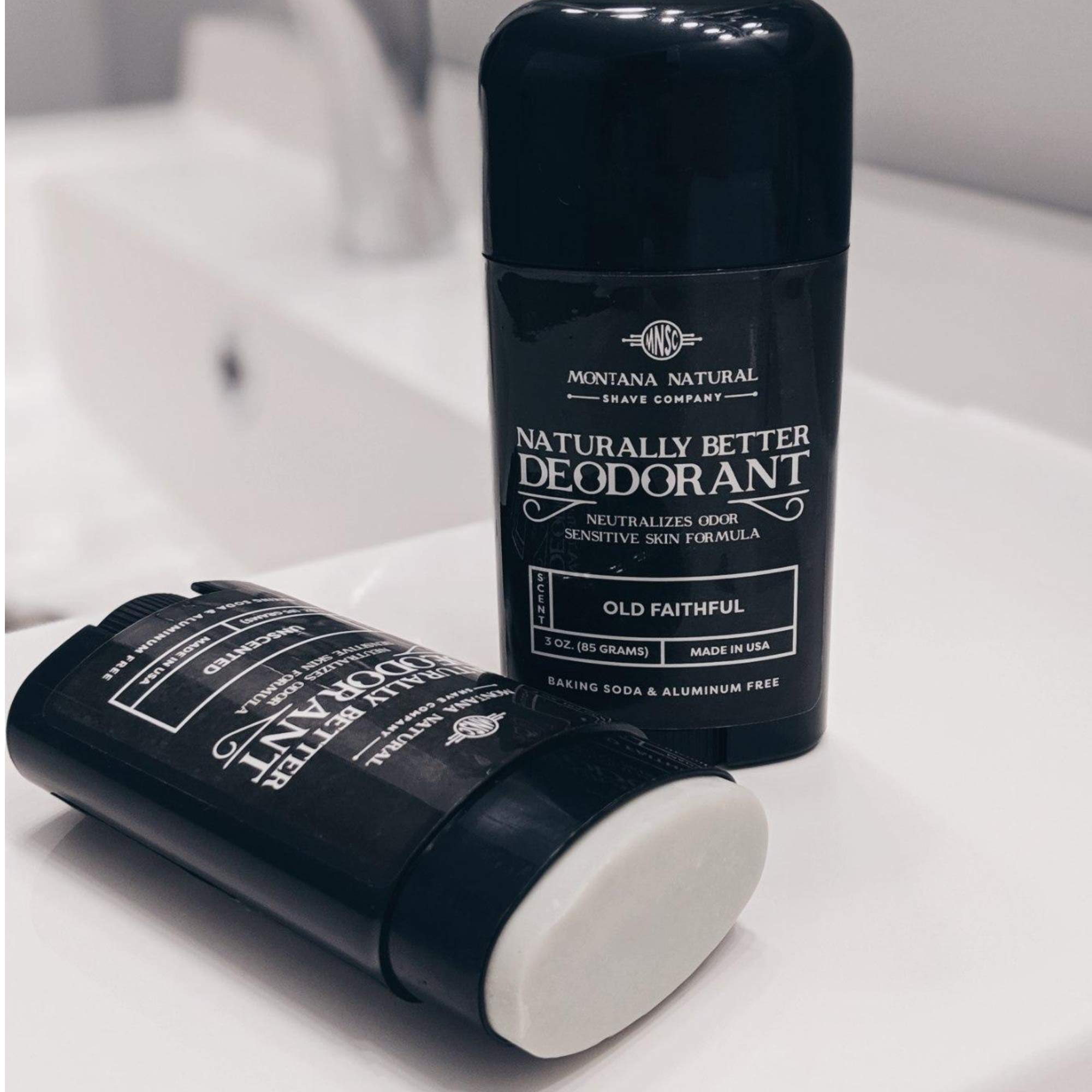 Montana Natural Shave Company MNSC Unscented Deodorant – Magnesium & Activated Charcoal, Aluminum-Free, Baking Soda-Free, USA Made (Pack of 2)