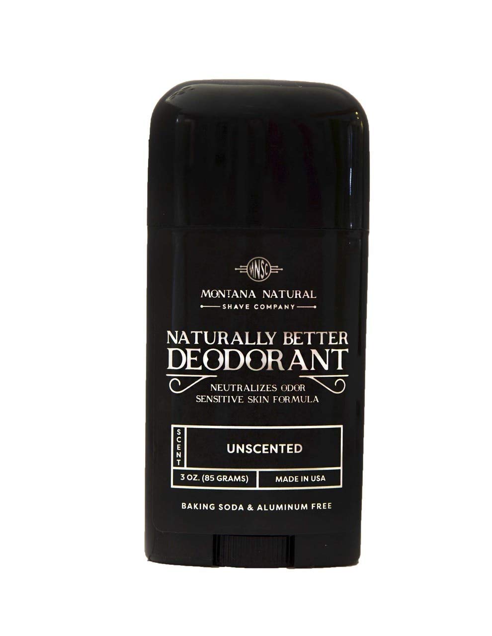 Montana Natural Shave Company MNSC Unscented Deodorant – Magnesium & Activated Charcoal, Aluminum-Free, Baking Soda-Free, USA Made (Pack of 2)