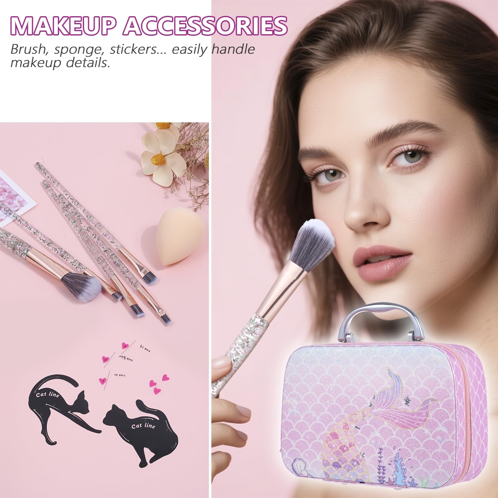 Moobirlet 27-in-1 Makeup Kit for Teens – Eyeshadow Palettes, Foundation, Concealer & Brushes