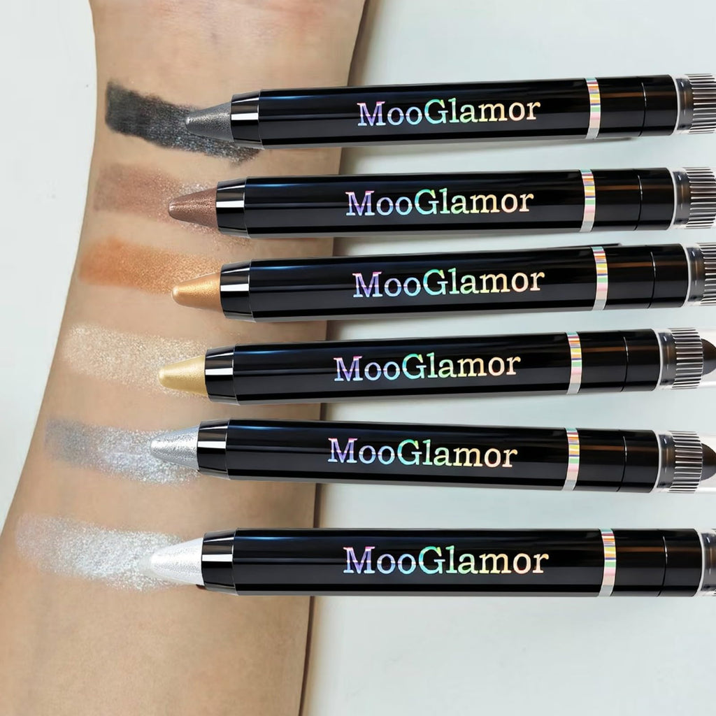 MooGlamor 6 Pcs Eyeshadow Stick Set – Shimmer Retractable Eye Shadow Pens