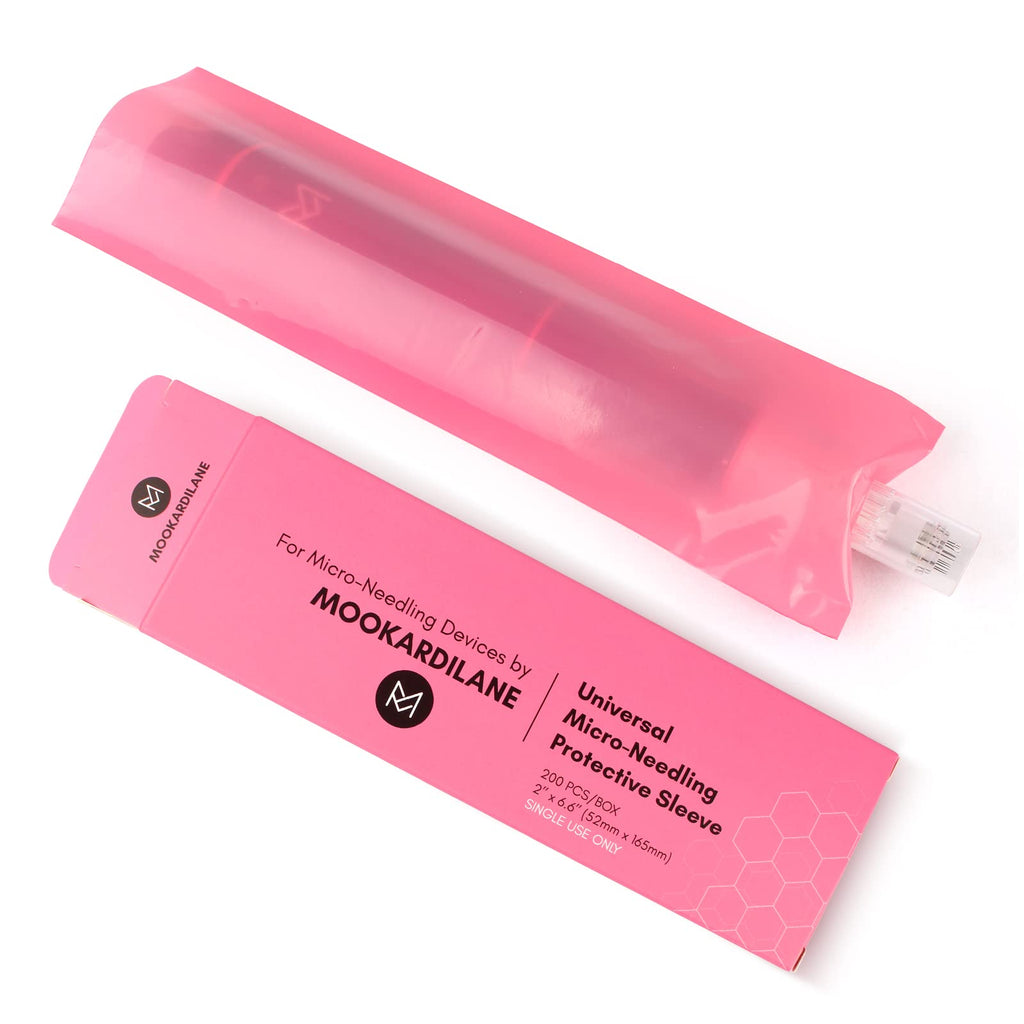 MOOKARDILANE Derma Care Pen Covers Sleeves – 200pcs Disposable Pink Pen Covers for Tattoo Machines