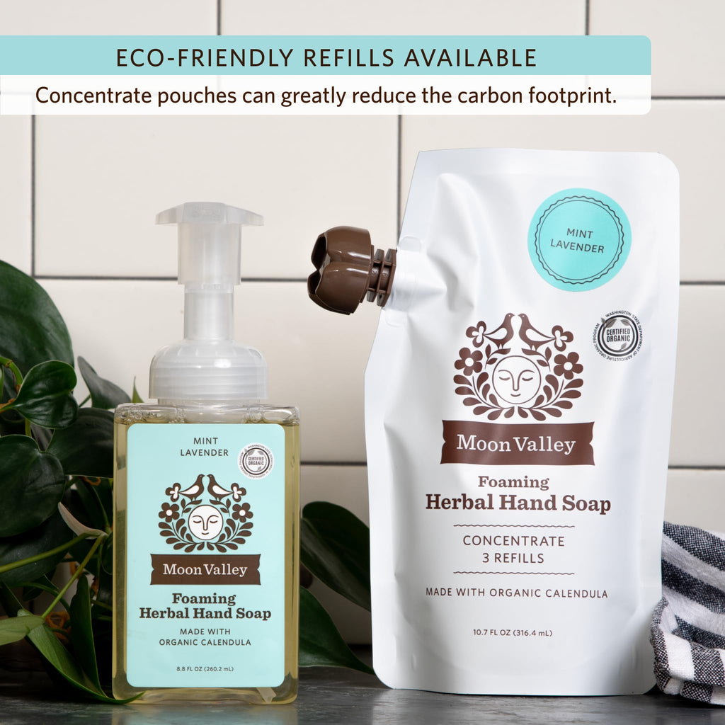 Moon Valley Foaming Hand Soap Refill Pouch Two-Pack – Mint Lavender | Vegan & Non-GMO