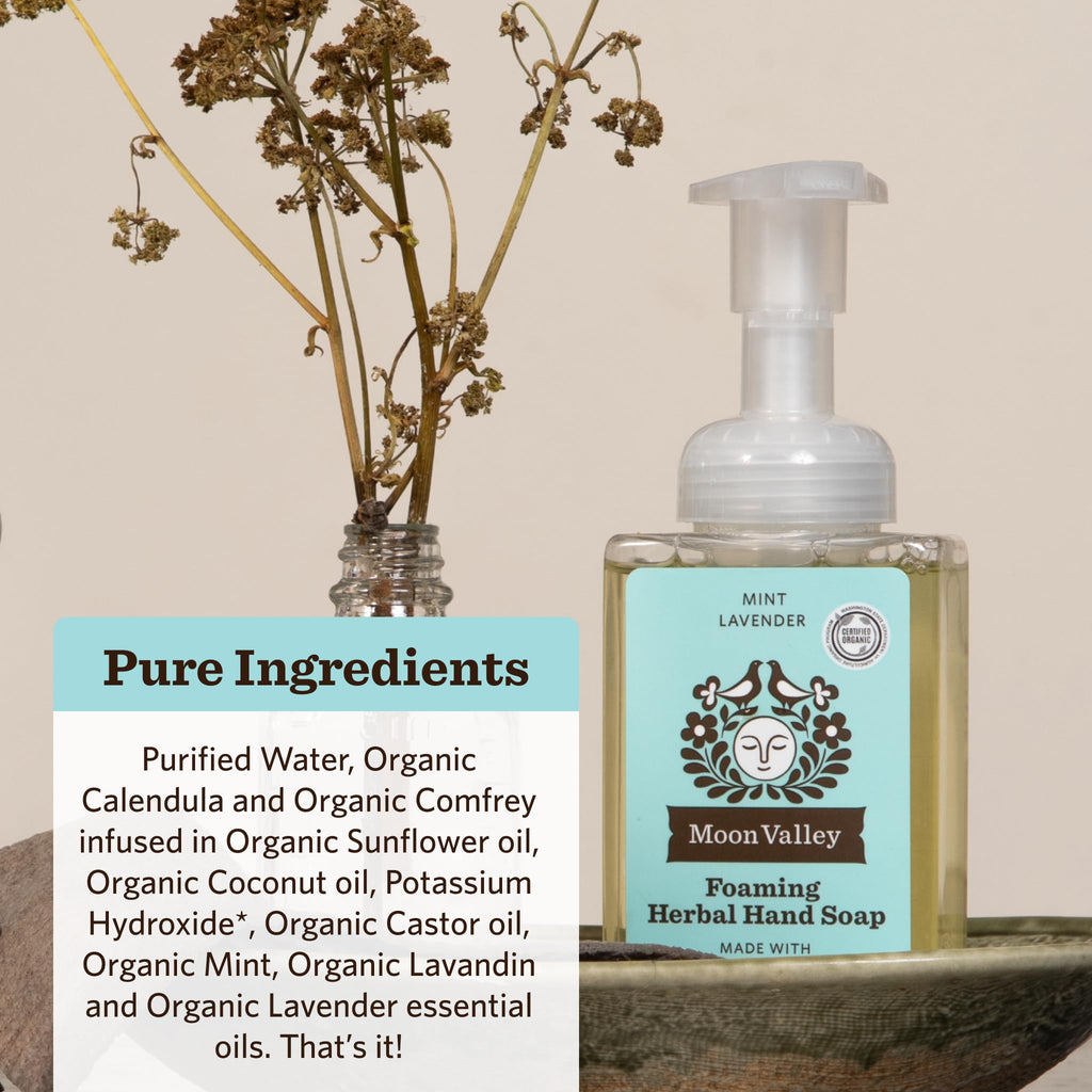 Moon Valley Organics Mint Lavender Foaming Hand Soap Two-Pack — Vegan & Recyclable