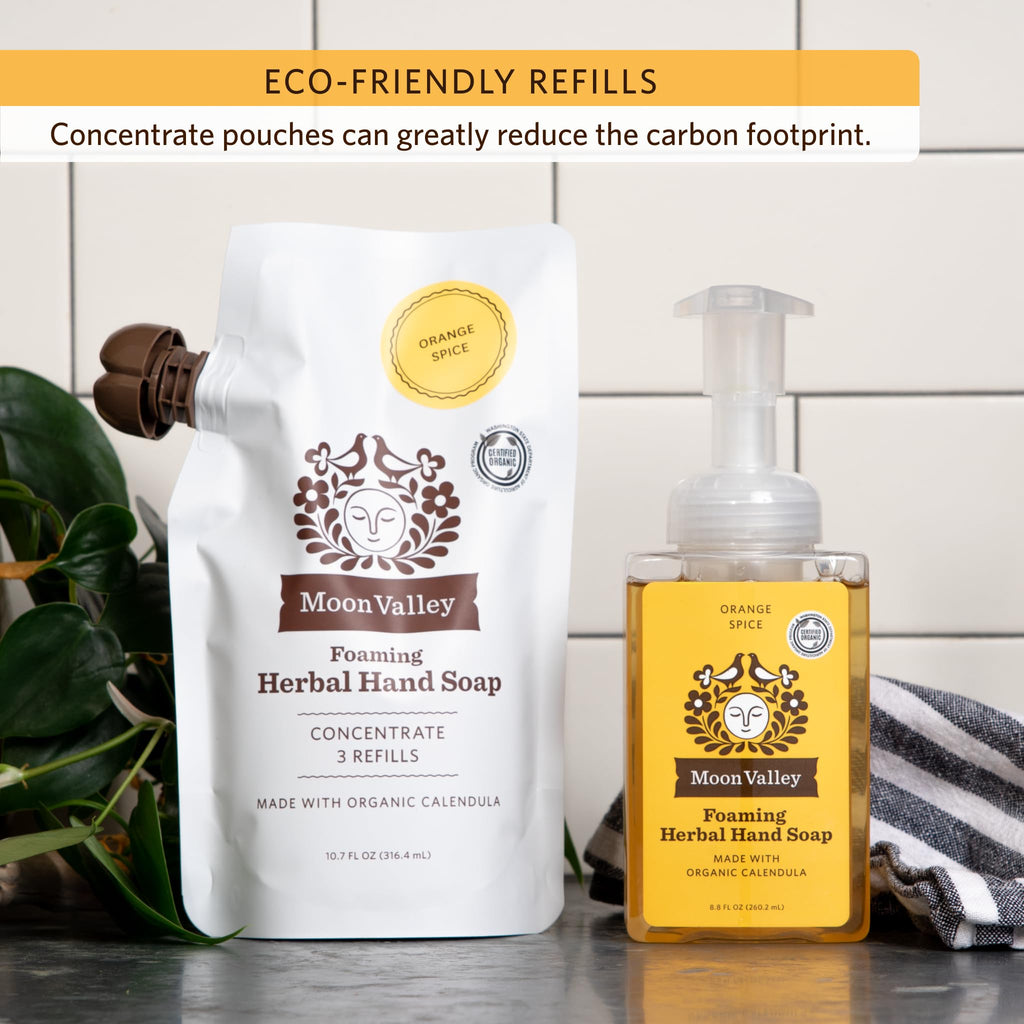 Moon Valley Foaming Hand Soap Refill Pouch – Orange Spice 2-Pack | Vegan & Non-GMO