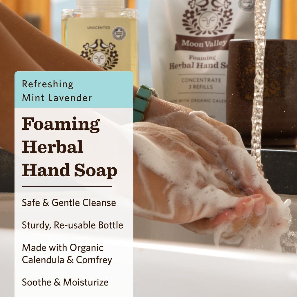 Moon Valley Foaming Hand Soap Refill Pouch Two-Pack – Mint Lavender | Vegan & Non-GMO