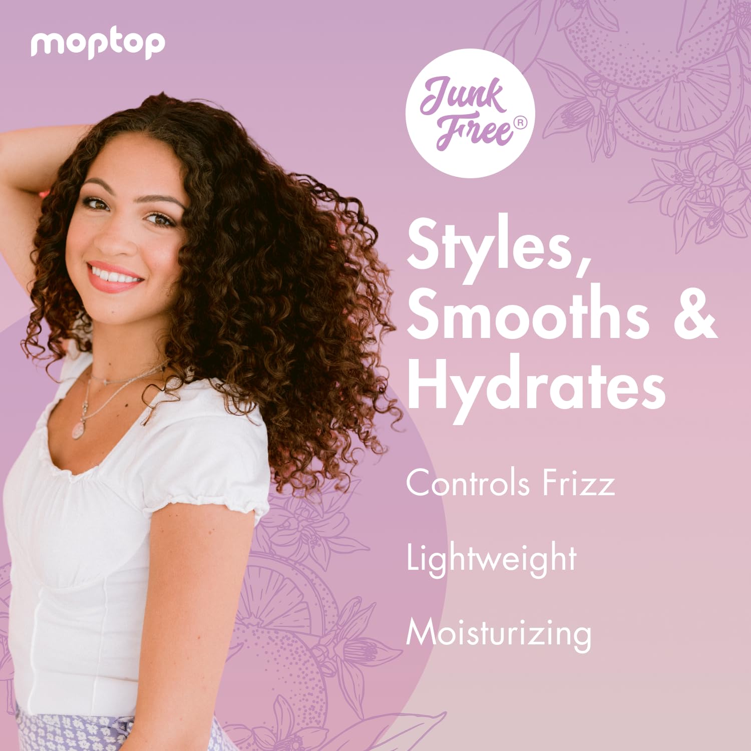MopTop Curly Hair Gel Custard – Lightweight Moisturizing Curl Definer (Citrus Kumquat, 16oz)