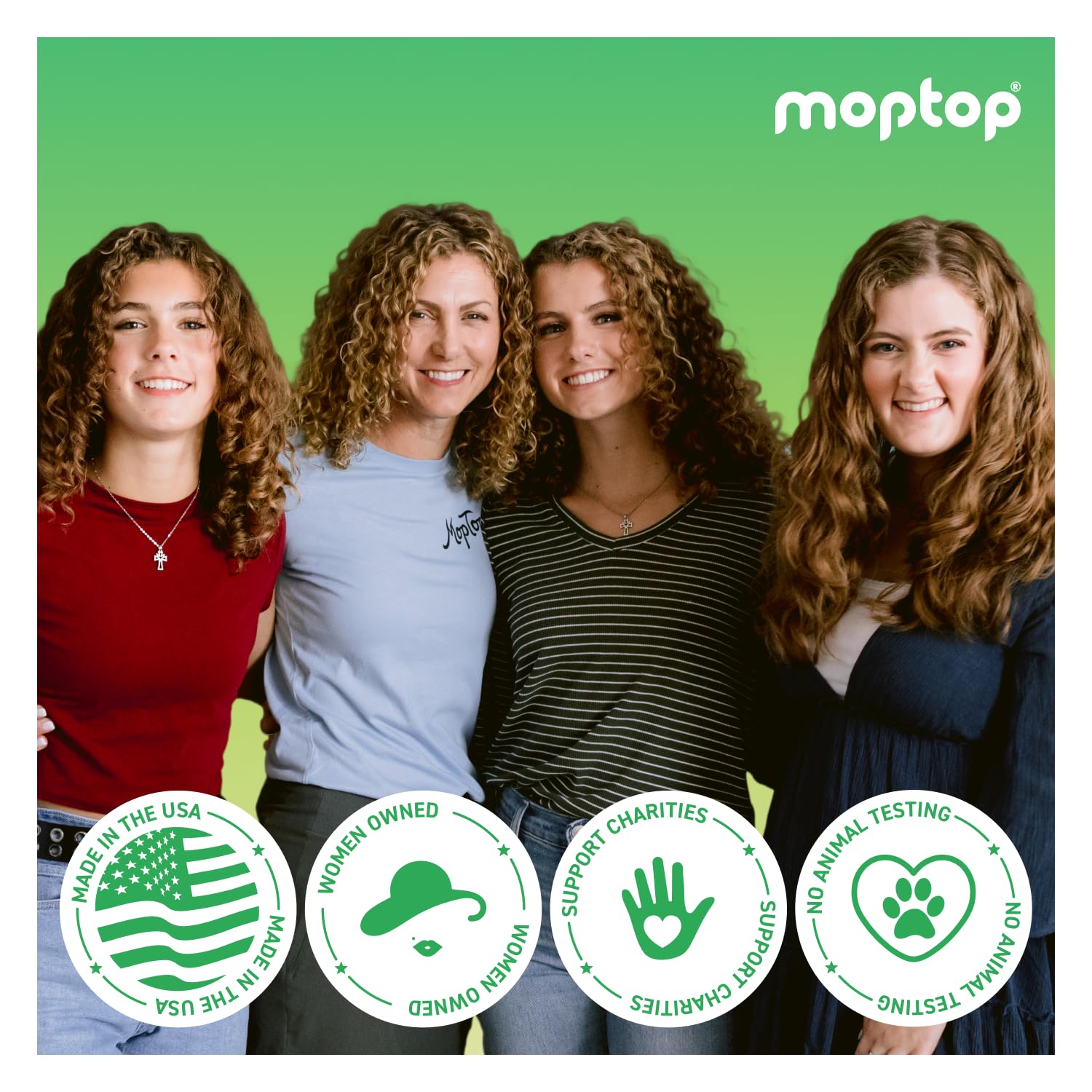 MopTop Gentle Shampoo – Sulfate-Free Daily Cleansing for All Hair Types | Bamboo 2pk